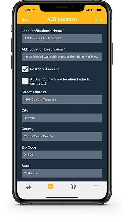 Comprehensive location information including full address, latitude and longitude, and public access restrictions.
